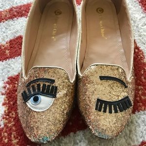 Glitter blink eyes flirting flats!